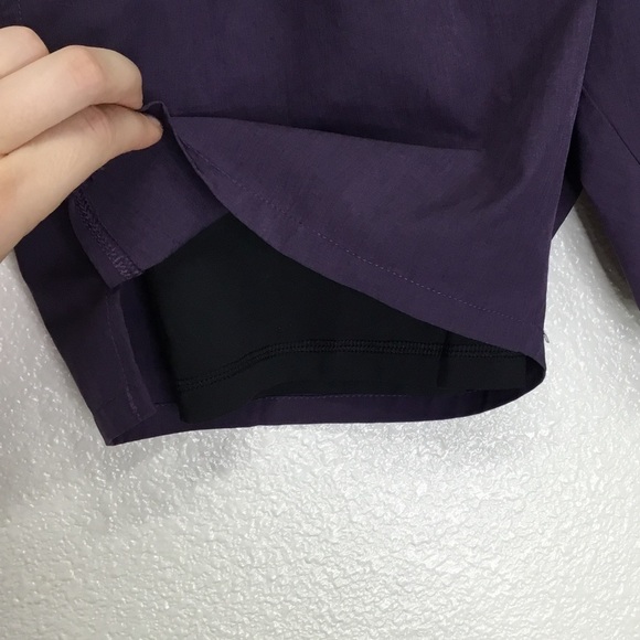 Mens Unipro Purple 2 Layer Compression Workout Shorts - Picture 5 of 7